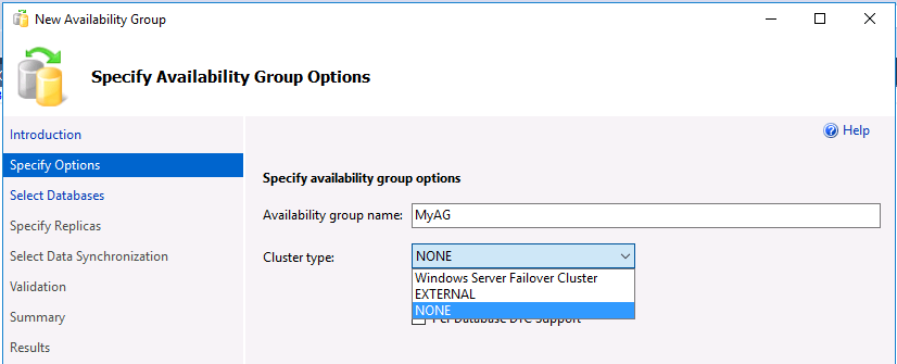 SSMS AG のオプションのスクリーンショット。