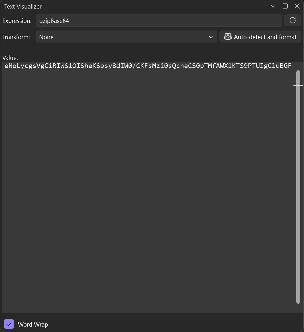 テキスト ビジュアライザーで自動検出と書式設定を示す Gif。