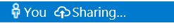 進行中の共有としてVisual Studio Codeの状態を示すスクリーンショット。