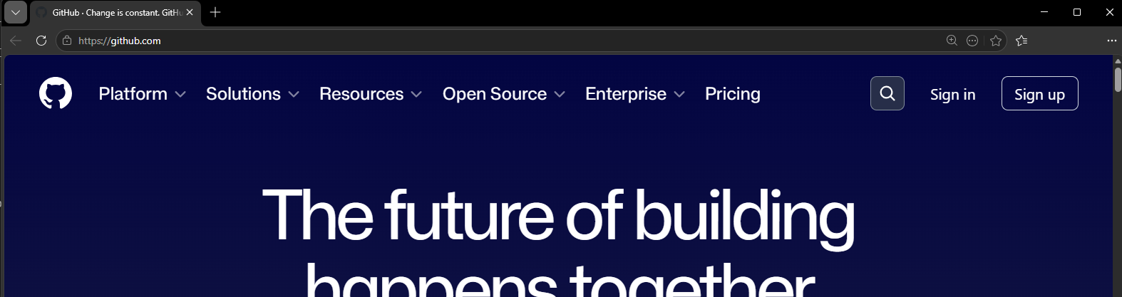 GitHubページへのサインアップのスクリーンショット.