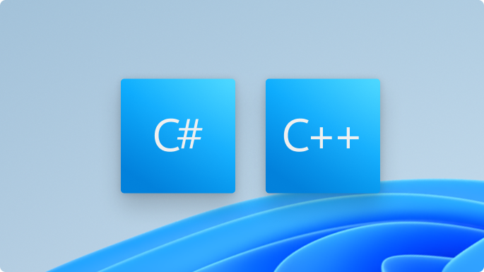 C# と C++ のロゴ