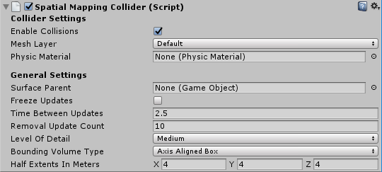Unityの空間マッピング コライダー
