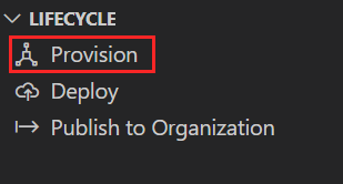 Screenshot shows the selection of provision in the cloud under Agents toolkit.