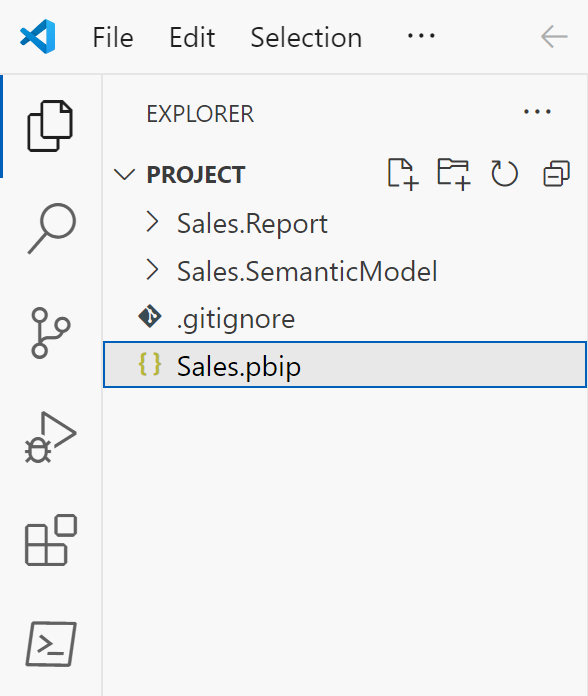 Bilde som viser åpen mappe i VS Code.