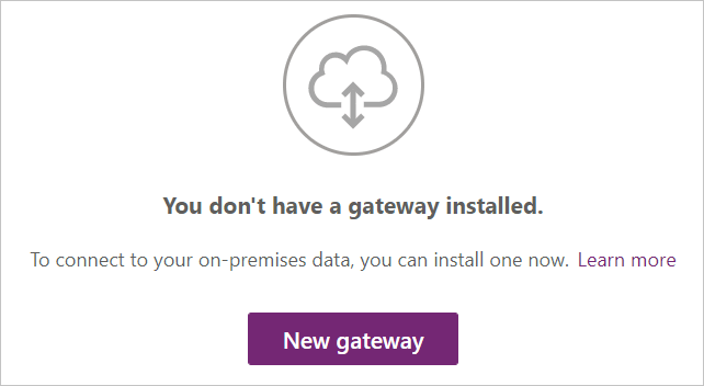 Skjermbilde som viser den nye gateway-knappen i Power Apps.