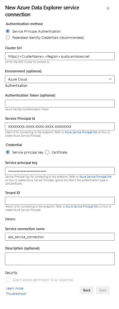 Captura de tela mostrando como adicionar uma conexão de serviço.
