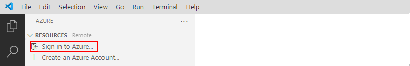 A captura de tela mostra o painel do Azure com o link selecionado para entrar no Azure.