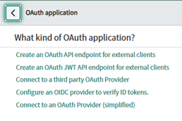 Imagem do tipo de aplicação OAuth