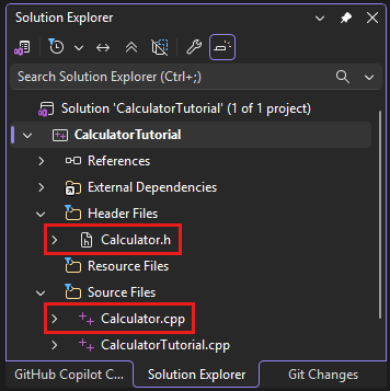 Captura de tela da janela do Gerenciador de Soluções do Visual Studio.