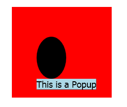 Pop-up posicionado em relação a uma elipse