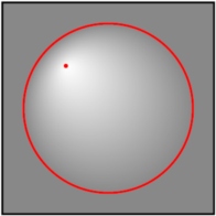 Um gradiente radial com componentes realçados