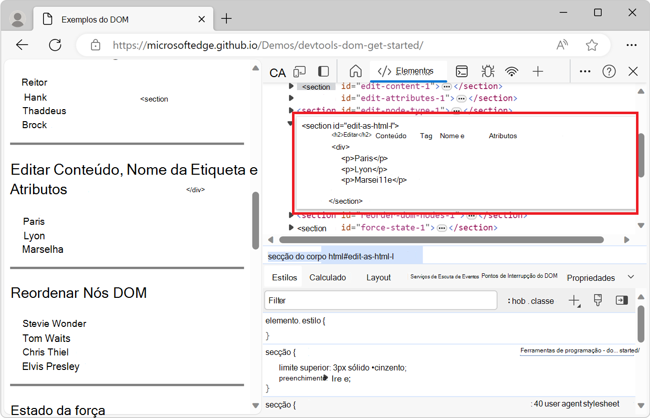 O editor de HTML
