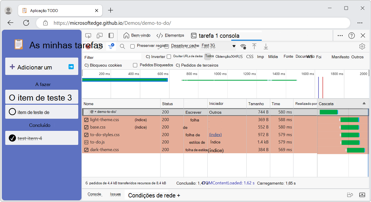 Apresentar os iniciadores e as dependências de um pedido