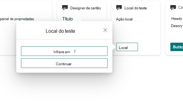 Screenshot of location action