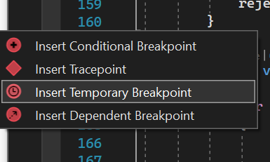 Contexto de ponto de interrupção temporário