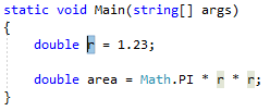Captura de tela do código realçado para Renomear – C#.