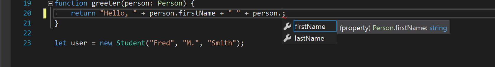 Exibir IntelliSense