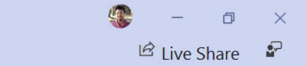 botão Compartilhar do Visual Studio