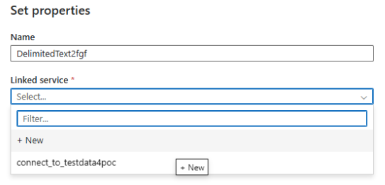 Captura de tela que mostra como definir as propriedades do arquivo csv.
