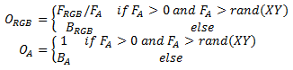 Fórmula matemática para um efeito de mistura de dissolução.