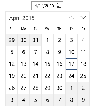 Abrir o seletor de datas do calendário