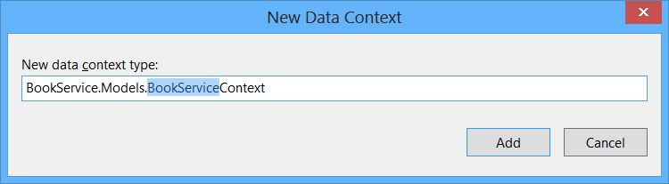 Captura de ecrã da caixa de diálogo Novo Contexto de Dados mostrando o nome predefinido no campo Novo tipo de contexto de dados.