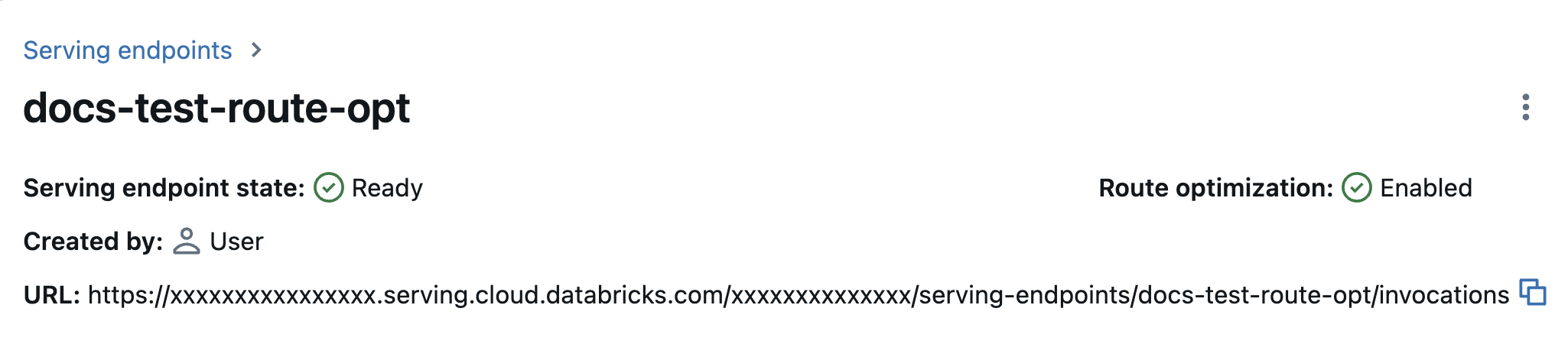 URL do endpoint otimizado pela rota