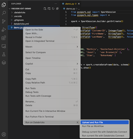 Carregar e executar ficheiros a partir do menu de contexto