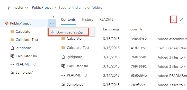 Captura de ecrã de Descarregar código.