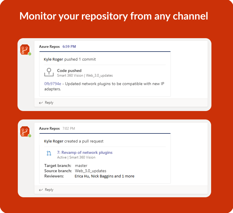 Aplicação Azure Repos para Microsoft Teams.
