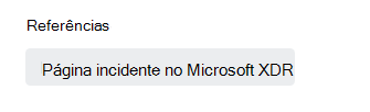 Captura de ecrã a mostrar Microsoft Sentinel ligação de incidente numa resposta.