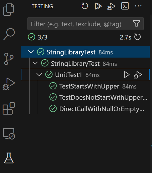 Visual Studio Code Explorador de Testes