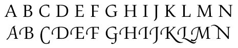 Texto usando o padrão OpenType e glifos swash