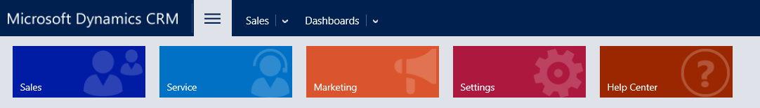 O SiteMap mostra as Áreas no Dynamics 365 Customer Engagement.