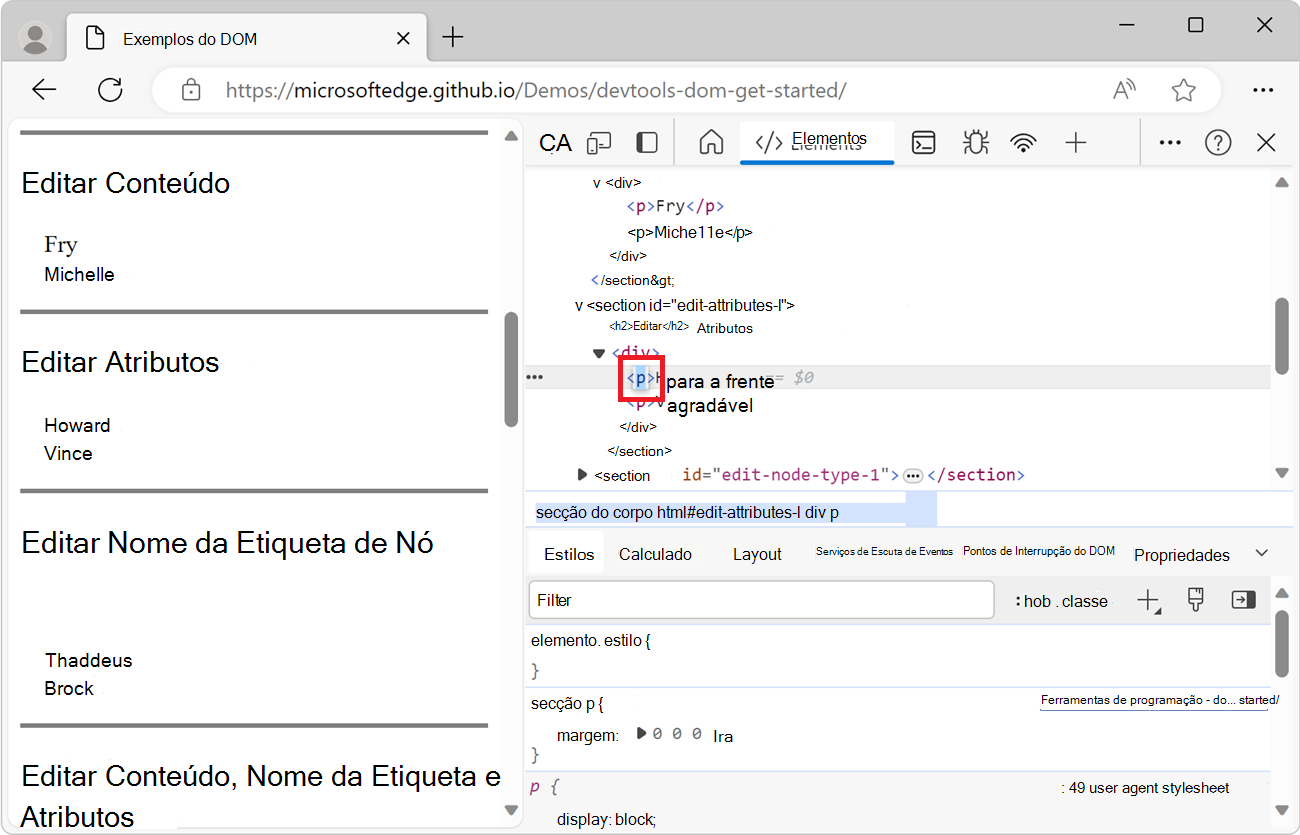 Editar o nó
