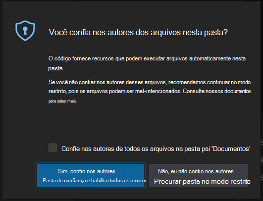 Confia nos autores nos ficheiros desta pasta?