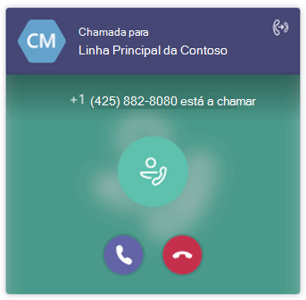 Captura de tela mostrando um sistema de chamada de entrada de um Atendedor Automático.