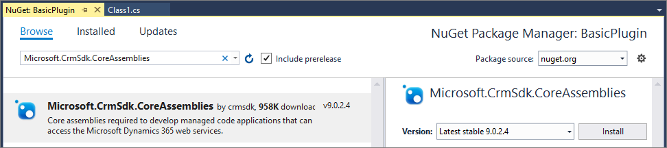 Instale o pacote NuGet Microsoft.CrmSdk.CoreAssemblies.