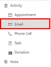 Selecionar e-mail.