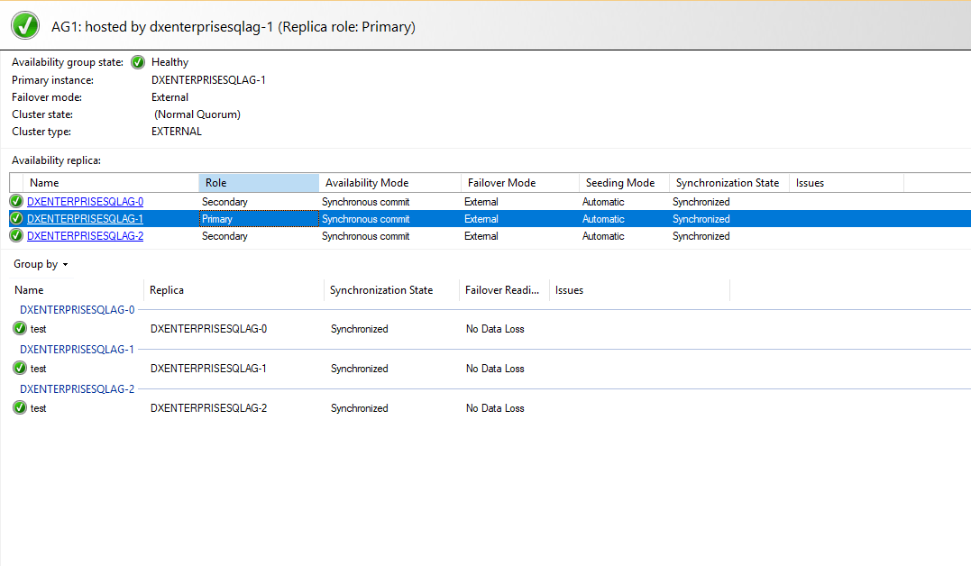Captura de ecrã após o failover.