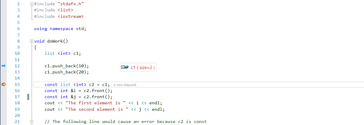 Animação que mostra como editar e continuar no depurador Visual Studio 2022.