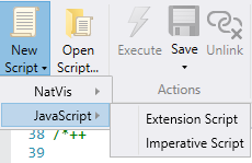 Captura de ecrã do menu de Script no WinDbg.