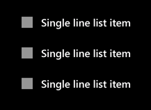item de lista de linha única