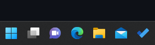 Captura de ecrã de uma barra de tarefas do Windows 11 a mostrar a aplicação aí fixada.