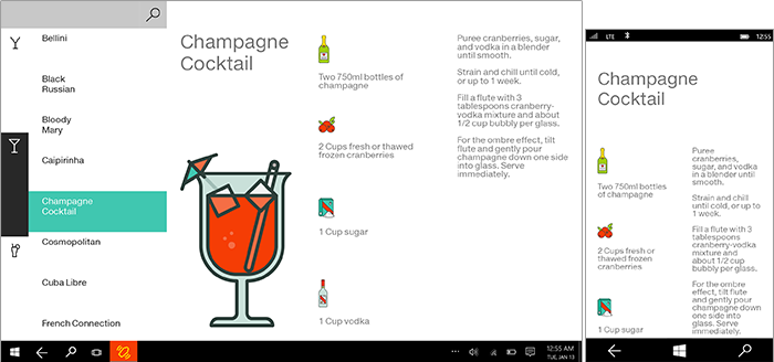 Um design para uma aplicação criadora de cocktails
