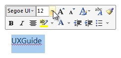 captura de tela dos ícones de formatação e 