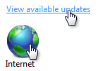 captura de tela do texto do link e do ícone do Internet Earth