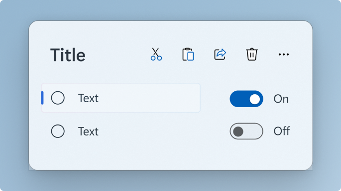 A floating app window with UI controls