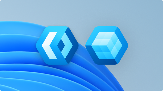 The WinUI and Windows App SDK logos
